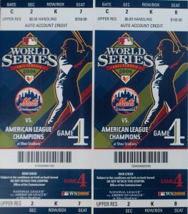 2008 Mets World Series Tickets