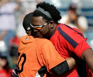 Dave Jauss in a tender moment with Big Papi.