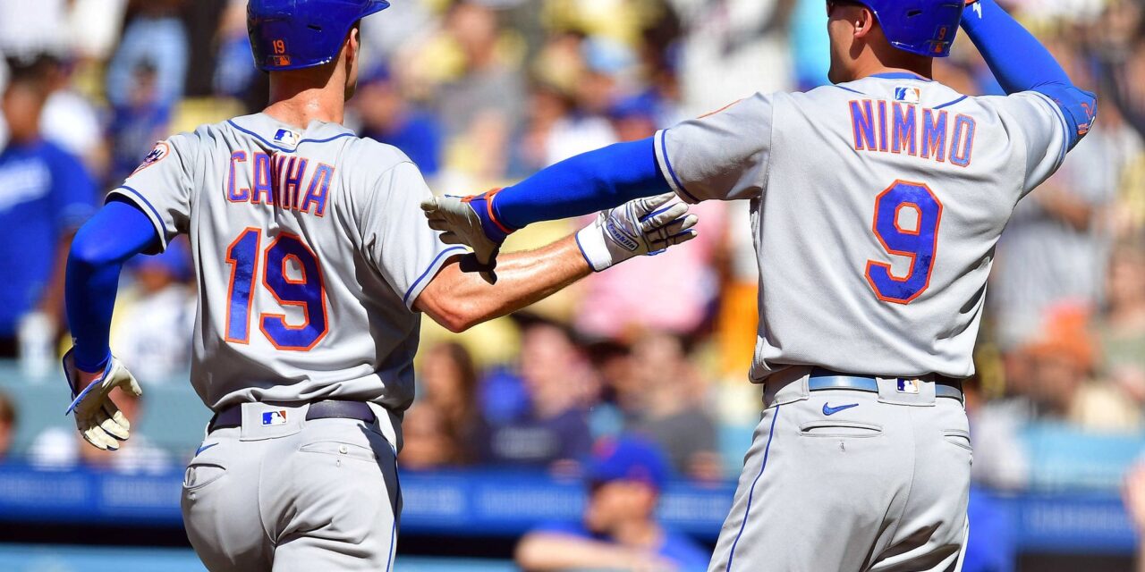 Brandon Nimmo Homers, Records Three RBIs in Win Over Angels