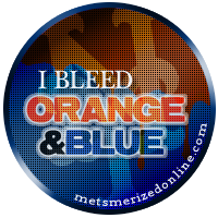 bleed orange & blue  button