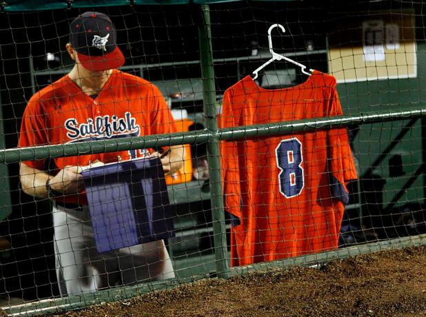 Gary Carter Attends His Baseball Team’s Opening Night