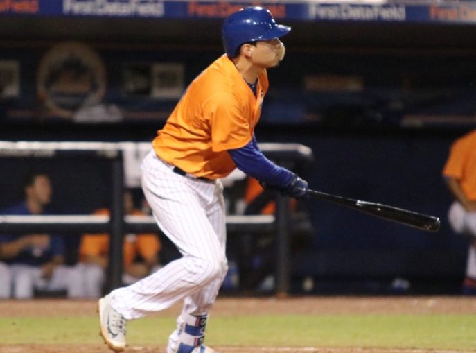 Flores Collects Two Hits, Plays First Base in Rehab Game