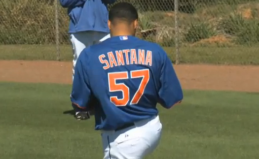 Santana Steps On A Mound, Not Happy To Be The Center Of Attention This Morning
