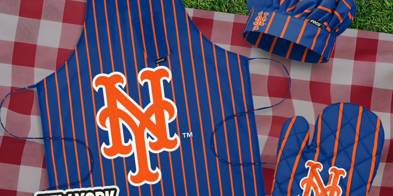 Get in the BBQ Cookout Mood with FOCO’s New York Mets Pinstripe Chef Set